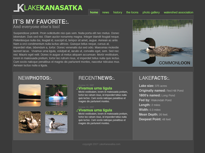 Lake Kanasatka Website